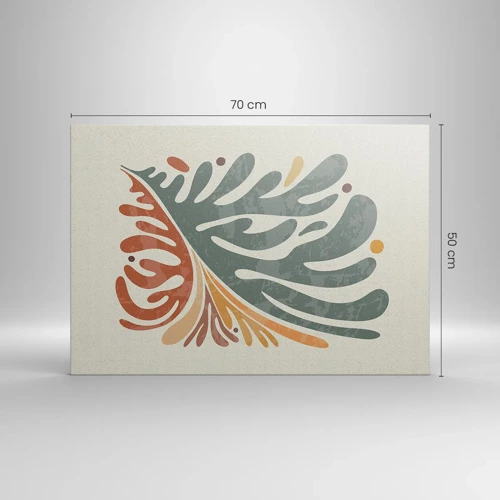 Quadro em tela - Folha multicolorida - 70x50 cm