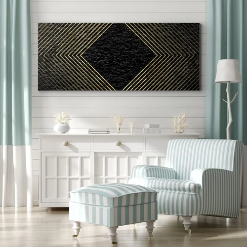 Quadro em tela - Geometria em estilo glamoroso - 100x40 cm