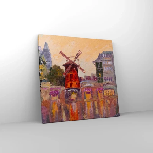 Quadro em tela - Ícones parisienses – Moulin Rouge - 40x40 cm