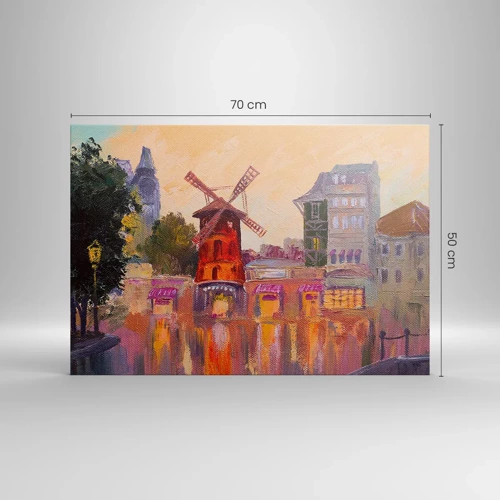 Quadro em tela - Ícones parisienses – Moulin Rouge - 70x50 cm