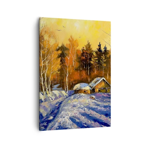 Quadro em tela - Impressão de inverno ao sol - 50x70 cm