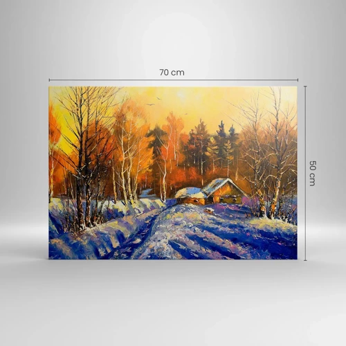 Quadro em tela - Impressão de inverno ao sol - 70x50 cm