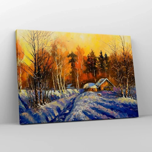 Quadro em tela - Impressão de inverno ao sol - 70x50 cm