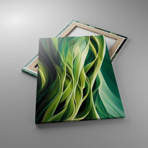 Quadro em tela - Jogo verde abstrato - 50x70 cm