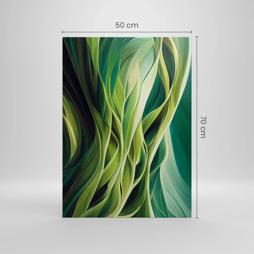 Quadro em tela - Jogo verde abstrato - 50x70 cm