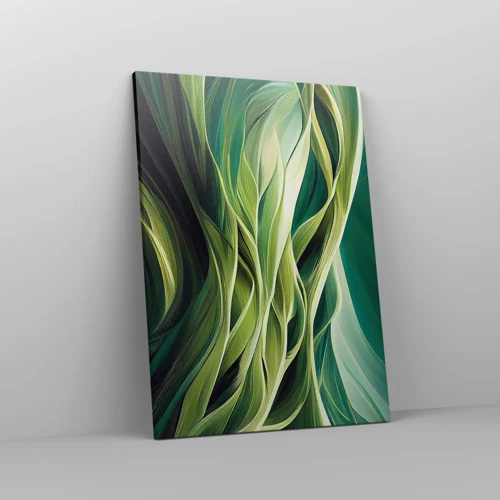 Quadro em tela - Jogo verde abstrato - 50x70 cm