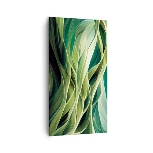 Quadro em tela - Jogo verde abstrato - 55x100 cm