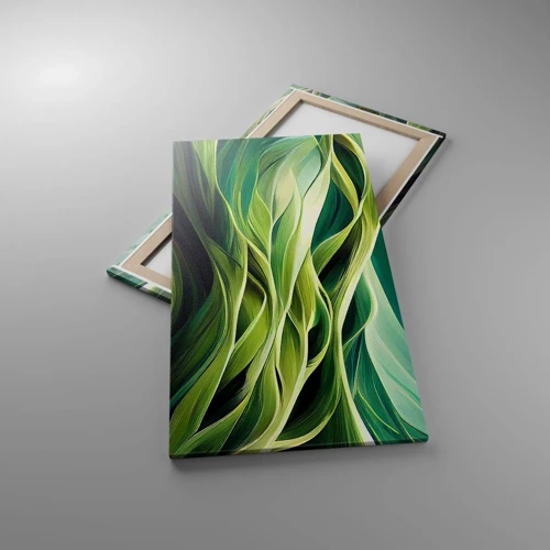 Quadro em tela - Jogo verde abstrato - 55x100 cm