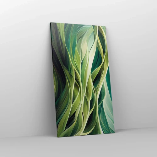 Quadro em tela - Jogo verde abstrato - 55x100 cm