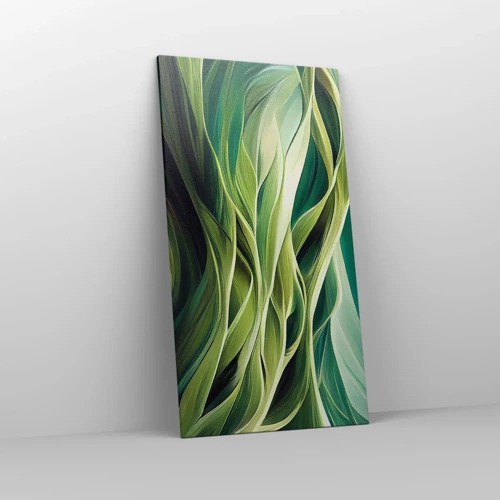 Quadro em tela - Jogo verde abstrato - 65x120 cm