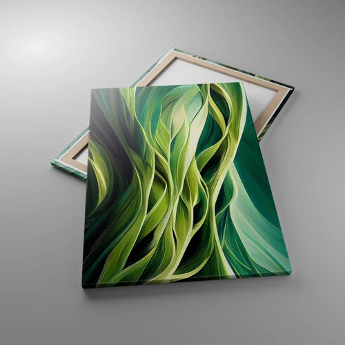 Quadro em tela - Jogo verde abstrato - 70x100 cm