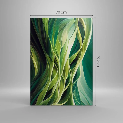 Quadro em tela - Jogo verde abstrato - 70x100 cm