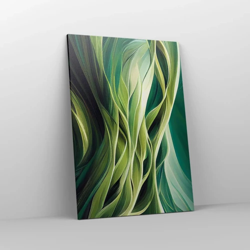 Quadro em tela - Jogo verde abstrato - 70x100 cm