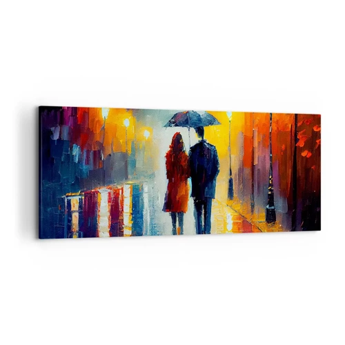 Quadro em tela - Juntos – uma noite colorida - 120x50 cm