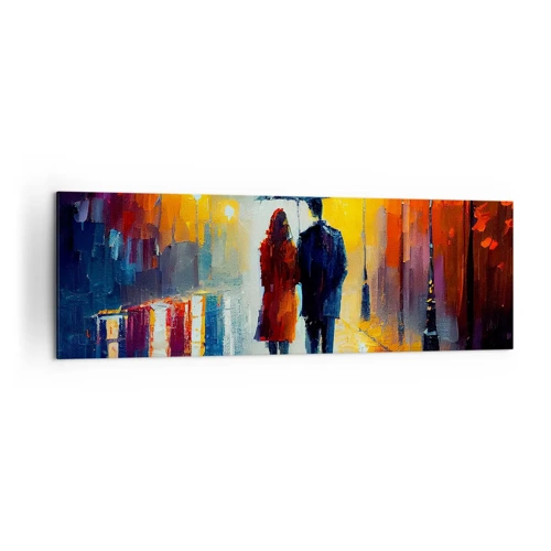 Quadro em tela - Juntos – uma noite colorida - 160x50 cm