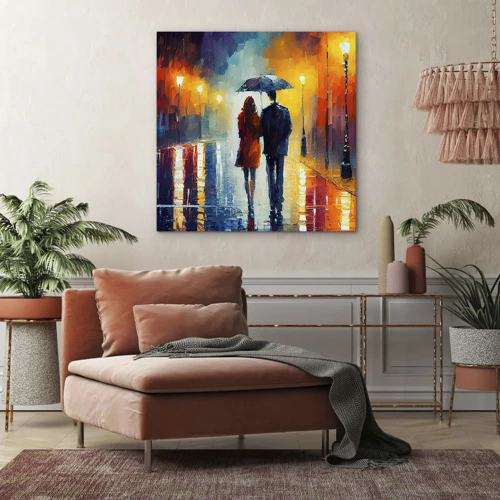 Quadro em tela - Juntos – uma noite colorida - 40x40 cm