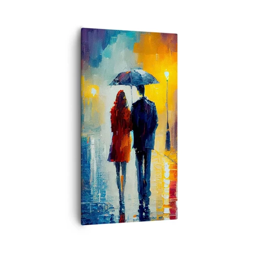 Quadro em tela - Juntos – uma noite colorida - 55x100 cm