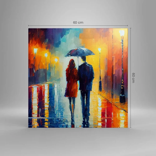 Quadro em tela - Juntos – uma noite colorida - 60x60 cm