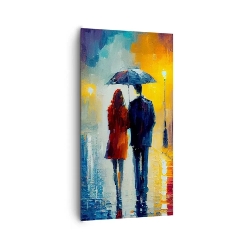 Quadro em tela - Juntos – uma noite colorida - 65x120 cm