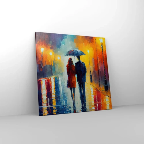 Quadro em tela - Juntos – uma noite colorida - 70x70 cm