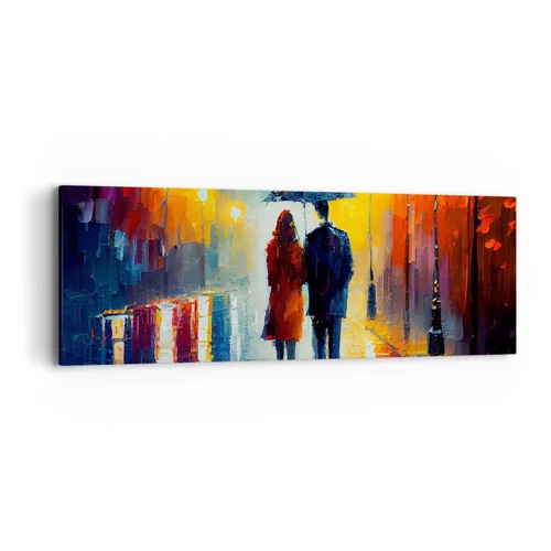 Quadro em tela - Juntos – uma noite colorida - 90x30 cm