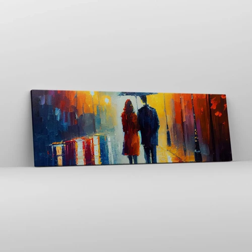 Quadro em tela - Juntos – uma noite colorida - 90x30 cm