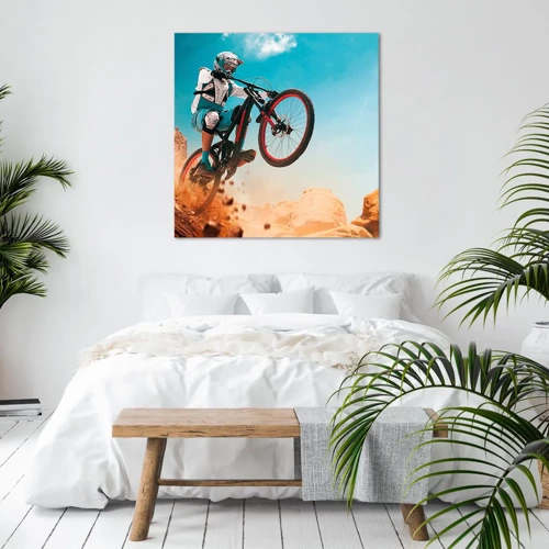 Quadro em tela - Loucura demoníaca da bicicleta - 30x30 cm