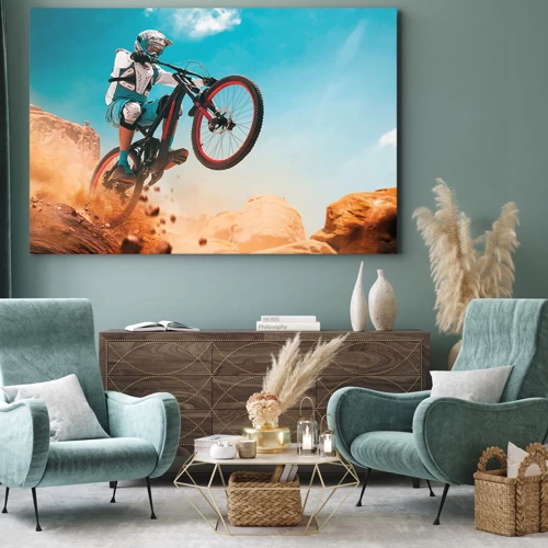 Quadro em tela - Loucura demoníaca da bicicleta - 70x50 cm