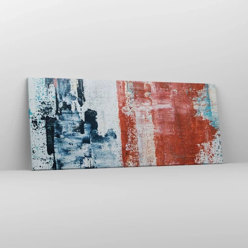 Quadro em tela - Meio a meio abstrato - 120x50 cm