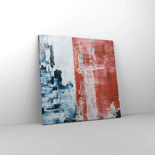 Quadro em tela - Meio a meio abstrato - 60x60 cm