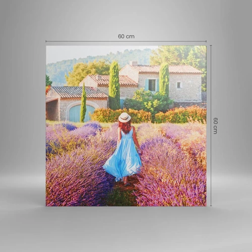 Quadro em tela - Menina Lavanda - 60x60 cm