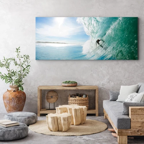 Quadro em tela - Na crista da onda - 100x40 cm