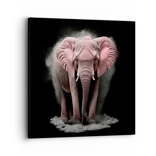 Quadro em tela - Não pense em um elefante rosa! - 40x40 cm