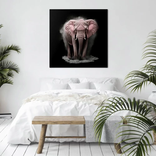 Quadro em tela - Não pense em um elefante rosa! - 40x40 cm