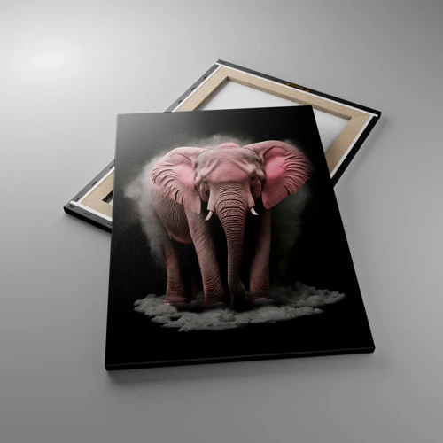 Quadro em tela - Não pense em um elefante rosa! - 50x70 cm