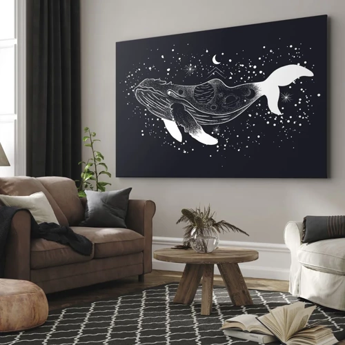 Quadro em tela - No oceano do universo - 70x50 cm