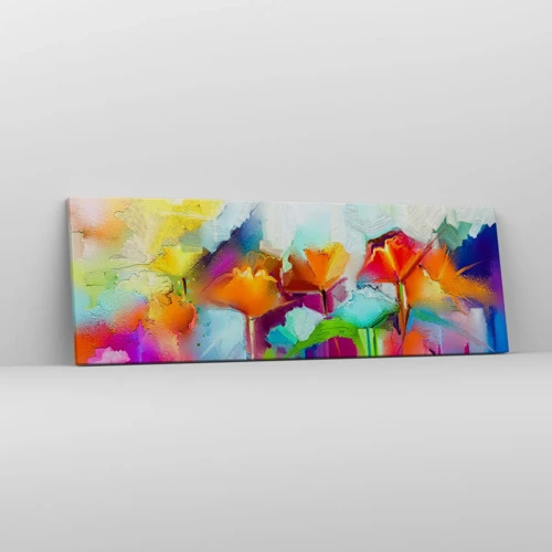 Quadro em tela - O arco-íris floresceu - 90x30 cm