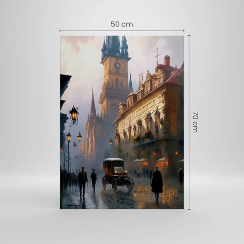 Quadro em tela - O encanto de uma noite em Praga - 50x70 cm