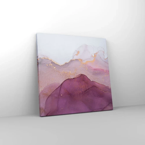 Quadro em tela - Ondas de lilás e roxo - 30x30 cm