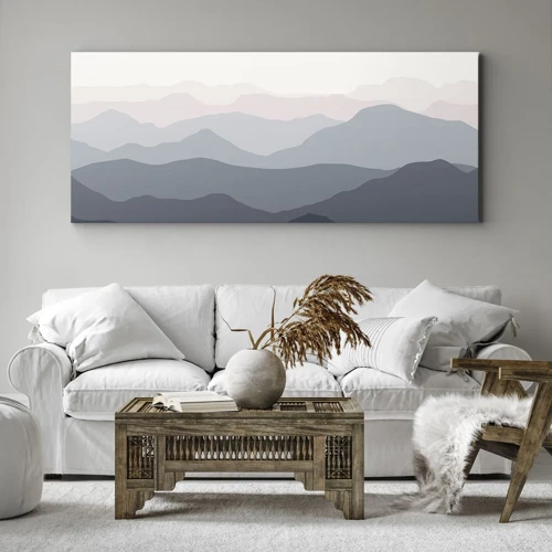 Quadro em tela - Ondas de montanha - 100x40 cm