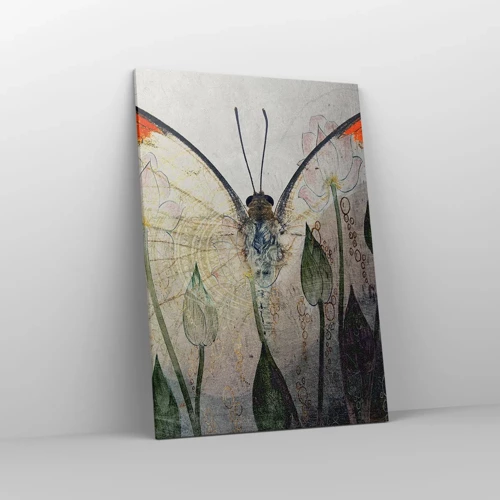 Quadro em tela - Onde a borboleta se esconde na relva - 70x100 cm