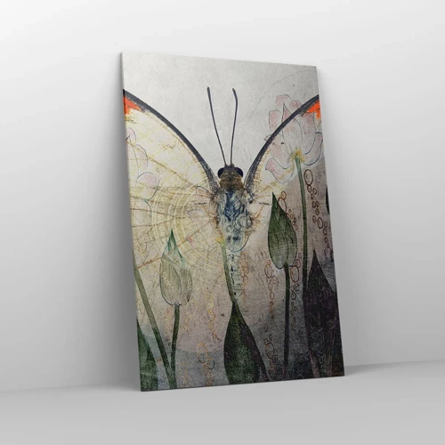 Quadro em tela - Onde a borboleta se esconde na relva - 80x120 cm