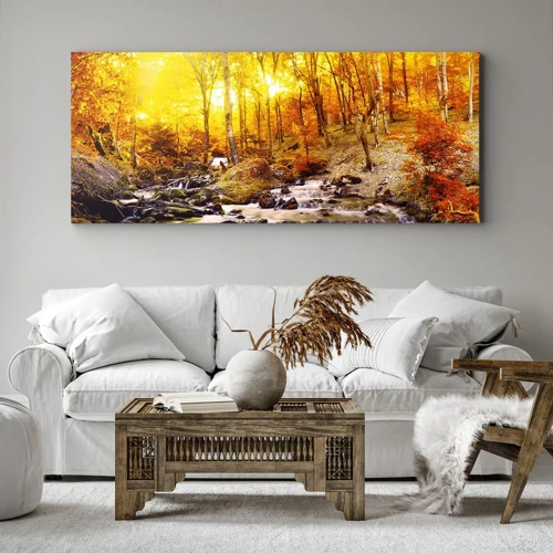 Quadro em tela - Pedras emolduradas em ouro e platina - 120x50 cm