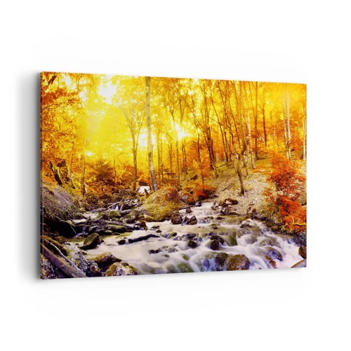 Quadro em tela - Pedras emolduradas em ouro e platina - 120x80 cm