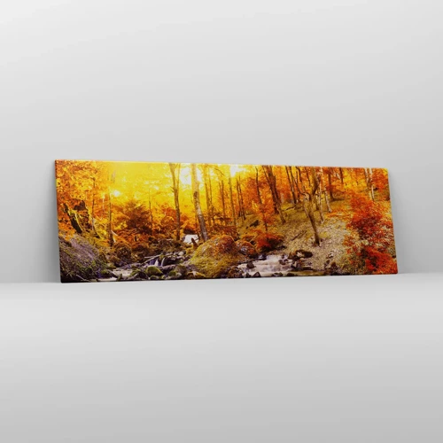 Quadro em tela - Pedras emolduradas em ouro e platina - 160x50 cm