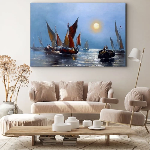 Quadro em tela - Pesca noturna - 70x50 cm