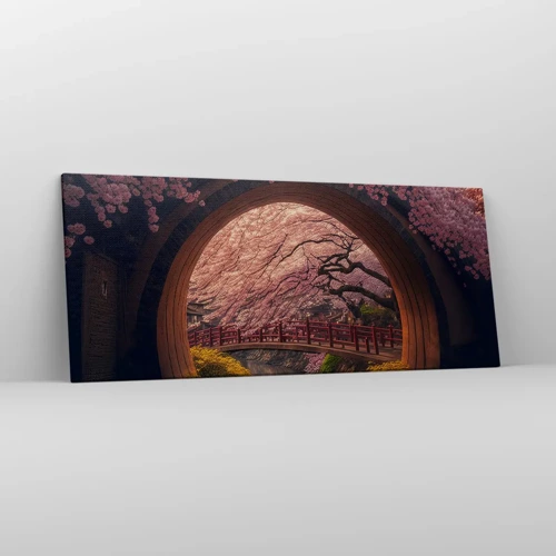 Quadro em tela - Primavera japonesa - 120x50 cm