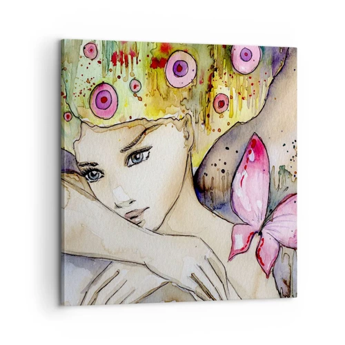 Quadro em tela - Princesa borboleta - 60x60 cm