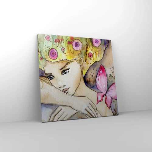 Quadro em tela - Princesa borboleta - 60x60 cm