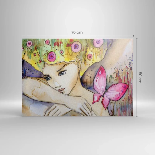 Quadro em tela - Princesa borboleta - 70x50 cm